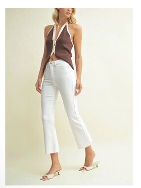 Just Black Denim Cropped Kick Flare Jeans